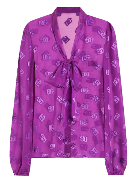  Dolce & Gabbana Dna Dg Logo-jacquard Shirt - Purple 
