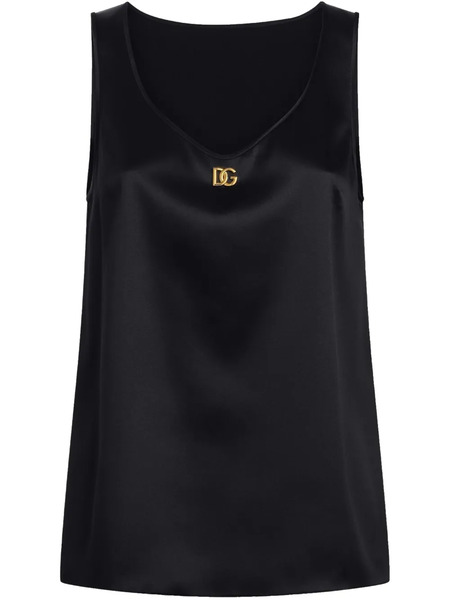  Dolce & Gabbana Dna Dg-plaque Blouse - Black 