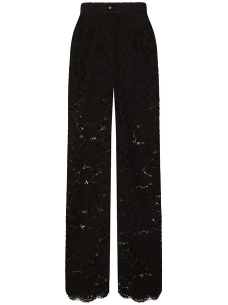  Dolce & Gabbana Dna Floral Lace Trousers - Black 