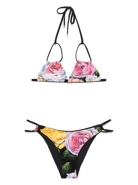  Dolce & Gabbana Dna Floral-print Bikini - Black 