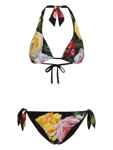  Dolce & Gabbana Dna Floral-print Bikini Set - Black 