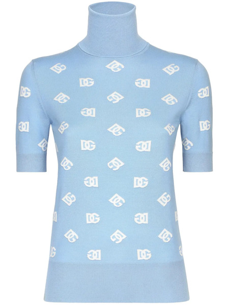  Dolce & Gabbana Dna High Neck Embroidered Top - Blue 