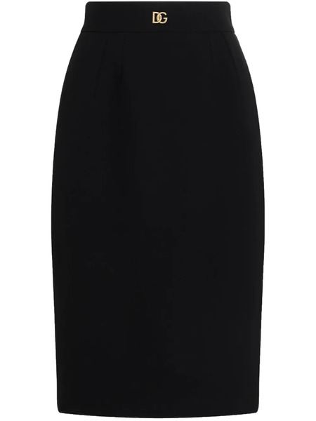  Dolce & Gabbana Dna Logo-plaque Pencil Skirt - Black 