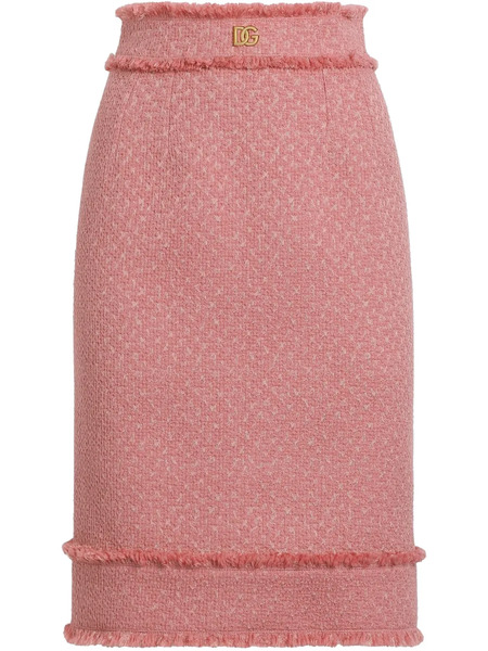  Dolce & Gabbana Dna Logo Plaque Skirt - Pink 