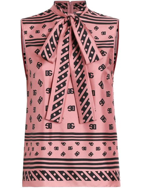  Dolce & Gabbana Dna Logo-print Blouse - Pink 