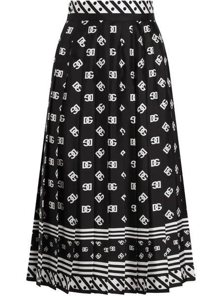  Dolce & Gabbana Dna Monogram Midi Skirt - Black 