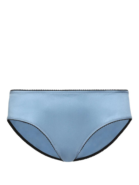  Dolce & Gabbana Dna Scallop-edge Satin Briefs - Blue 