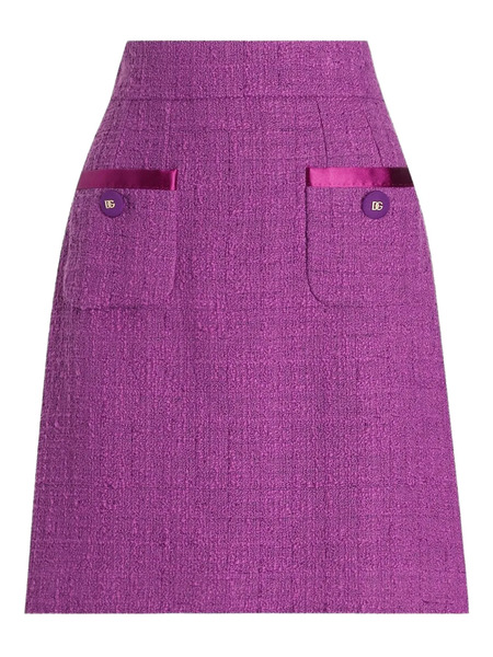  Dolce & Gabbana Dna Textured Mini Skirt - Purple 