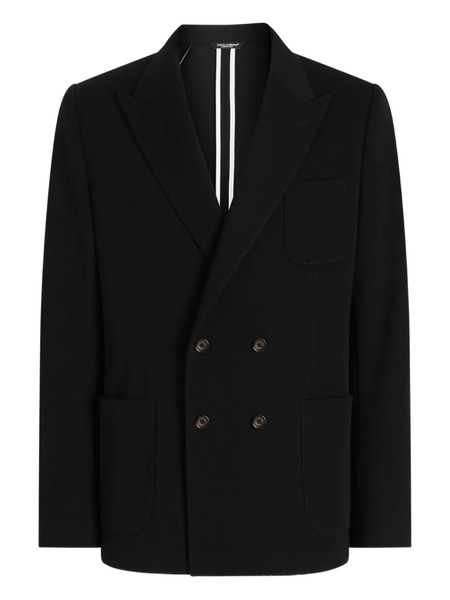  Dolce & Gabbana Double-breasted Silk Blazer - Blue 
