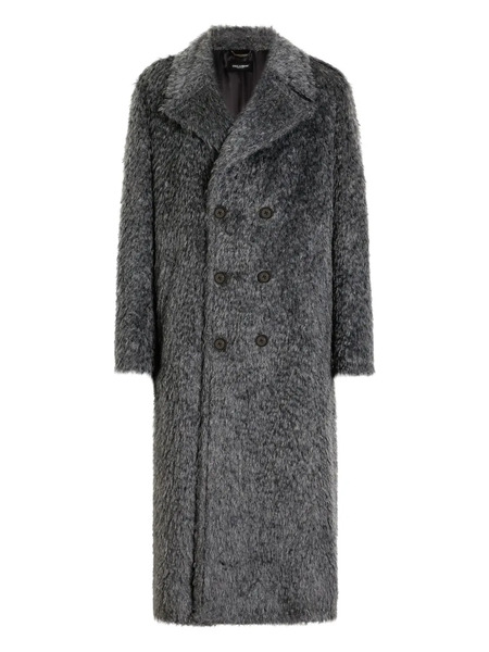  Dolce & Gabbana Double-breasted Textured Coat - Grey 