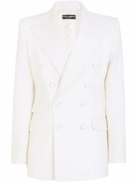  Dolce & Gabbana Double-breasted Virgin Wool Blazer - White 