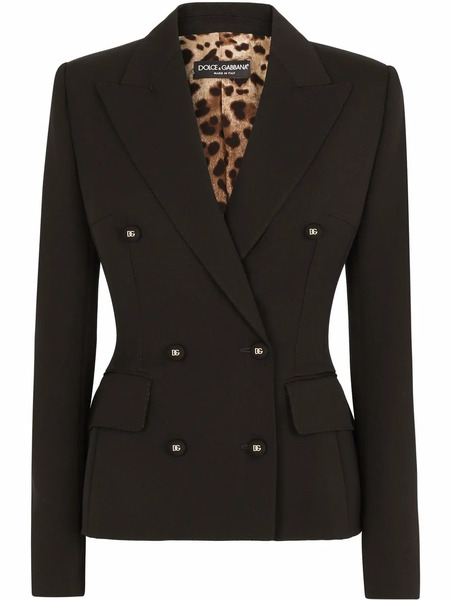  Dolce & Gabbana Double-breasted Wool Blazer - Black 