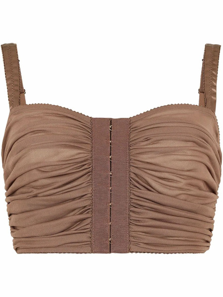  Dolce & Gabbana Draped Crop Top - Brown 