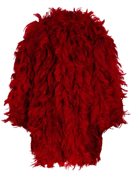  Dolce & Gabbana Embellished Organza Midi Coat - Red 