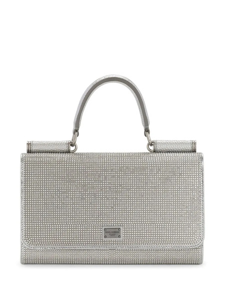  Dolce & Gabbana Embellished Satin Phone Bag - Silver 