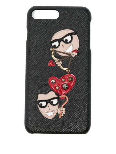  Dolce & Gabbana Embossed-heart Iphone Case - Black 