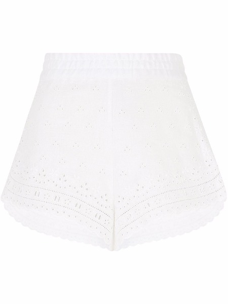  Dolce & Gabbana Embroidered Linen Shorts - White 