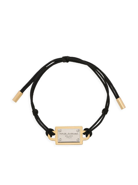  Dolce & Gabbana Engraved-logo Adjustable-fit Bracelet - Black 