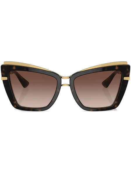  Dolce & Gabbana Eyewear Double-layer Cat-eye Sunglasses - Gold 