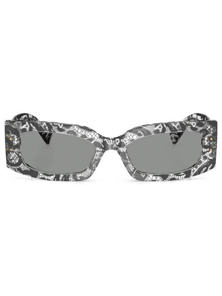  Dolce & Gabbana Eyewear Floral Rectangle-frame Sunglasses - Black 