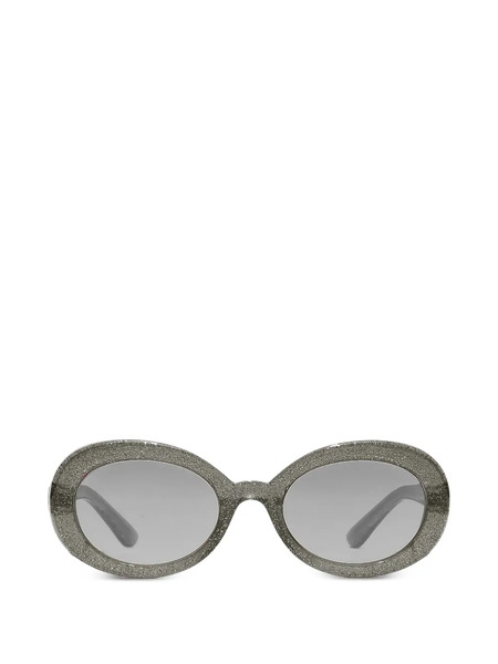  Dolce & Gabbana Eyewear Glitter Oval-frame Sunglasses - Grey 