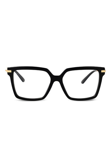  Dolce & Gabbana Eyewear Gold-detail Square Glasses - Black 