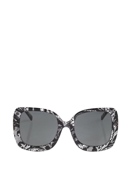  Dolce & Gabbana Eyewear Lace Square Frame Sunglasses - Black 