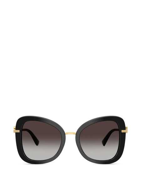  Dolce & Gabbana Eyewear Logo Oversize-frame Sunglasses - Black 