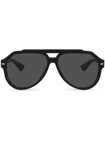  Dolce & Gabbana Eyewear Lusso Sartoriale Pilot-frame Sunglasses - Black 