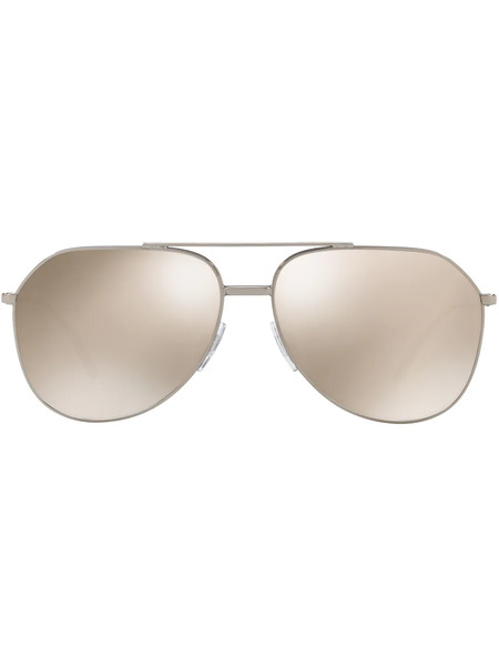  Dolce & Gabbana Eyewear Pilot-frame Logo Sunglasses - Gold 