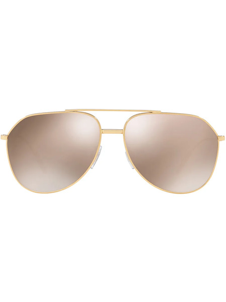  Dolce & Gabbana Eyewear Pilot-frame Tinted Sunglasses - Gold 