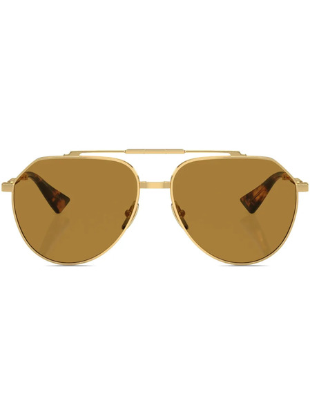  Dolce & Gabbana Eyewear Stefano Aviator-frame Sunglasses - Gold 