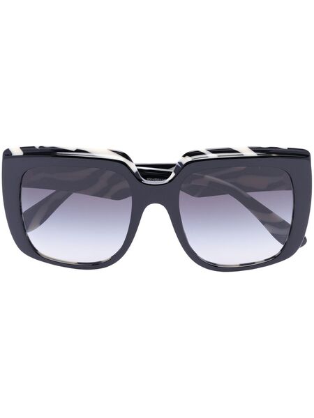  Dolce & Gabbana Eyewear Zebra Oversized Square-frame Sunglasses - Black 