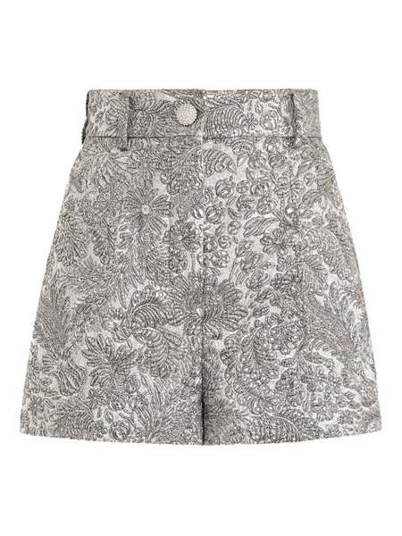  Dolce & Gabbana Floral-jacquard Shorts - Silver 