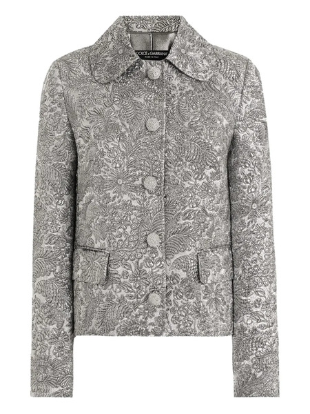  Dolce & Gabbana Floral Jacquard Single-breasted Jacket - Silver 