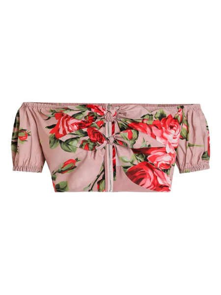  Dolce & Gabbana Floral Knot Top - Pink 