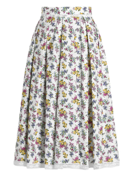  Dolce & Gabbana Floral Lace Skirt - White 