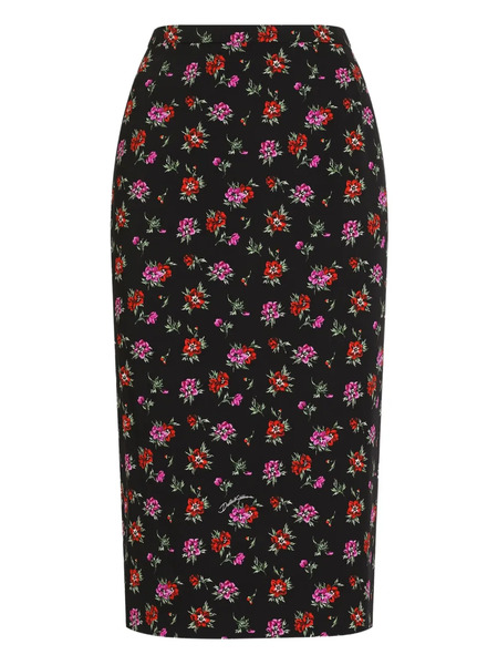  Dolce & Gabbana Floral Midi Skirt - Black 