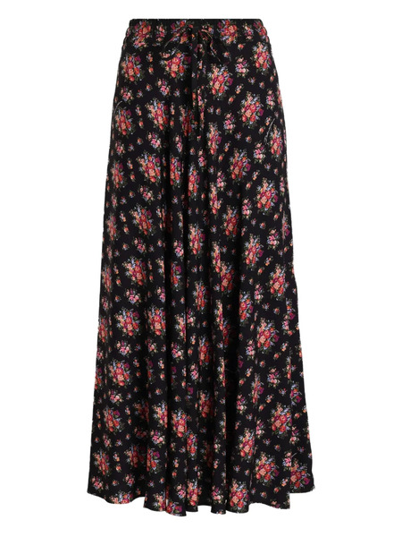  Dolce & Gabbana Floral Midi Skirt - Black 