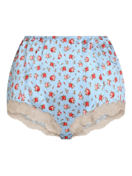  Dolce & Gabbana Floral-print Lace Briefs - Blue 
