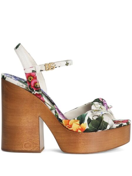  Dolce & Gabbana Floral-print Sandals - White 