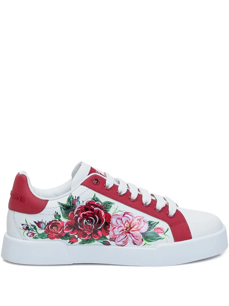  Dolce & Gabbana Floral-print Sneakers - Red 