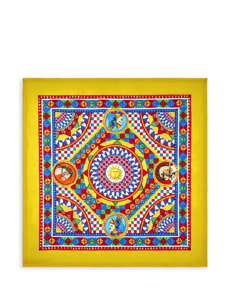  Dolce & Gabbana Four-seater Printed Linen Tablecloth - Yellow 