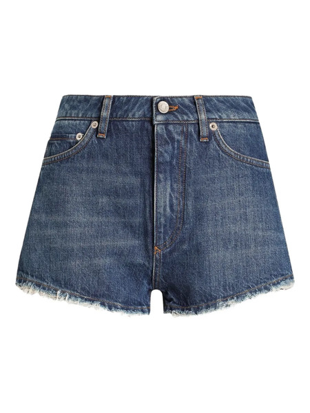  Dolce & Gabbana Frayed Denim Shorts - Blue 