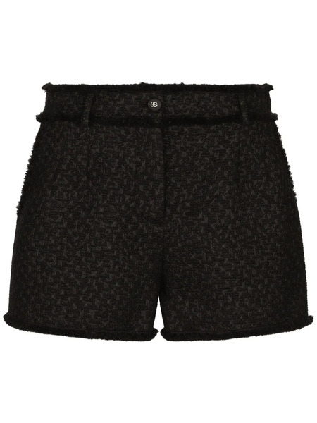  Dolce & Gabbana Frayed Detailing Tailored Shorts - Black 