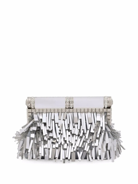  Dolce & Gabbana Fringed Mordore Clutch Bag - Silver 