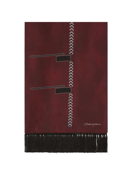  Dolce & Gabbana Fringed Printed Scarf - Brown 