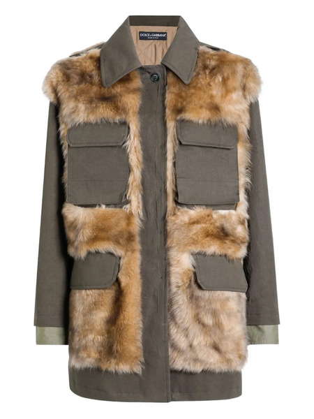  Dolce & Gabbana Fur-trimmed Coat - Brown 