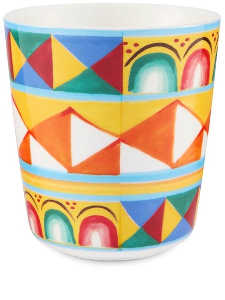  Dolce & Gabbana Geometric-pattern Fine-porcelain Glasses - Orange 