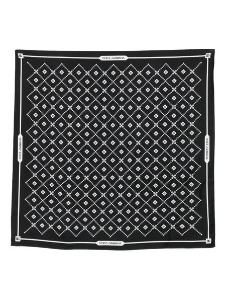  Dolce & Gabbana Geometric-pattern Silk Scarf - Black 